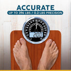 ZENO Hybrid 2-in-1 Analog & Digital Weighing Scale for Body Weight up to 400lbs - Thick Tempered Glass - Extra Large Display - Easy to Read Digital Bathroom Scale - New - Dark Wood