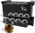 Elyzn 8 Sphere Clear 2” Ice Ball Maker Mold for Whiskey & Cocktails – Creates 2 Inch Round Crystal Clear Ice Spheres for Home Bars, Bourbon, and Mixology – Durable Silicone & Hard Shell Design