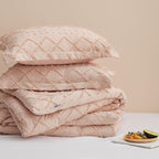 Bedsure Twin/Twin XL Comforter Set - Coral Pink Boho Twin Extra Long Comforter Set for College, Shabby Chic Dorm Bedding Set, 2 Pieces Modern Farmhouse Bed Set, includes 1 Pillow Sham