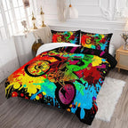 Axolotl Motocross Bedding Set Queen,Dirt Bike Comforter Set,Extreme Sports Bedding,Motorcycle Racer Comforter Set Motocross Comforter Motor Vehicles Biker For Boys Kids Teens Men,1 Quilt 2 Pillowcases