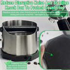 Stainless Steel Espresso Knock Box, Easy & Mess-Free Disposal of Coffee & Espresso Grounds, Coffee Knock Box with Removable Knock Bar & Non-Slip Base, Dishwasher Safe Espresso Puck Knock Box for Home