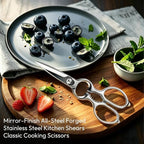 Detachable Mirror-Finish Kitchen Shears All-Steel Forged Kitchen Scissors | Upgraded Version, Heavy Duty All Stainless Steel, Ultra Sharp Micro Serrated Blade, Chef Scissors For Food Poultry Meat Pizza