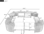 Outdoor Spa Surround Set Patio Furniture with Storage Space, Wood Seatings and Waterproof Cushions, Quadrilateral Rattan Sectional Sofa, for Backyard Deck Poolside, Onesize, Beige