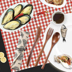 Wooden Spoon Fork Knife Eating Flatware Set Portable Utensil Set with Case, Reusable Wooden Cutlery Travel Utensils Set, 2 Spoons and 2 Forks and 2 Knives (Color 2)