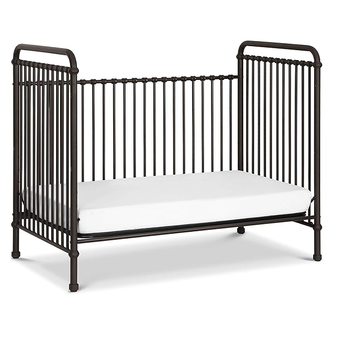 Namesake Abigail 3-in-1 Convertible Metal Crib in Vintage Iron, Greenguard Gold Certified