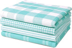 LANE LINEN 100% Cotton Kitchen Dish Cloths, Ultra Soft Absorbent Quick Drying Dish Towels, Multiweave Wash Cloths Dish Towel Sets, 13x28 Inches, 4 Pack - Aqua