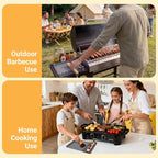 Silicone Grill Mat for Blackstone Griddles & Outdoor Grills - Heat Resistant (450°F) Countertop Protector, Non-Slip Tool Organizer & Grease Catcher, 16x11.5 Inch(Grey)