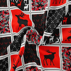 Tailor Shop Deer Comforter Sets for Kids Boys Teens Camo Comforter Sets Twin Size Black and Red Bedding Set Room Decor, Deer Antlers Bed Sets with 1 Pillowcase…