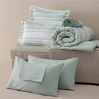 Bedsure Bed in a Bag Twin Size 5 Pieces, Sage Green White Striped Bedding Comforter Sets All Season Bed Set with 1 Pillow Sham, Flat Sheet, Fitted Sheet and 1 Pillowcase