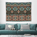 HZOHNAGO Aztec Tapestry Turquoise Blue and Brown and Native American Tribal Pattern Printed Wall Tapestry Wall Hanging for Bedroom Living Room Dorm 80" W x 60" H