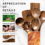 Wooden Spoons for Cooking, 8-Piece Acacia Wood Cooking Utensil Set | Spoons and spatulas stir, mix, flip and serve; balanced handles offer control while staying gentle on nonstick cookware.