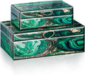 Homde Glass Decorative Storage Box: Set of 2 Boxes for Home Decor - Large Organizer with Lids for Decorations