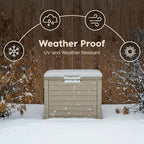IRIS USA 35 Gallon Outdoor Deck Box, Lockable, Weather-Resistant, Beige | UV-Protected, Waterproof Resin, Patio Storage for Cushions, Garden Tools & Packages