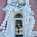White Quick Link Balloons, 120PCS Linking Balloons for Making Balloon Wall Balloon Arch Balloon Chains, Pearl Balloons for Wedding Birthday Baby Shower Graduation Grad Party Decorations (6+10inch)