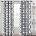 H.VERSAILTEX Blackout Curtains 84 inch Length 2 Panels Set Thermal Curtains & Drapes Window Treatment Noise Reducing Geometric Modern Grommet Living Room Curtains for Bedroom - Hunter Green and Gray