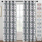H.VERSAILTEX Blackout Curtains 84 inch Length 2 Panels Set Thermal Curtains & Drapes Window Treatment Noise Reducing Geometric Modern Grommet Living Room Curtains for Bedroom - Hunter Green and Gray