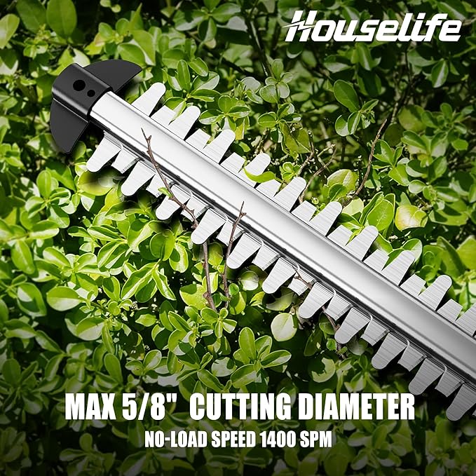 Houselife Cordless Hedge Trimmer Compatible with Dewalt 20V MAX Battery(Tool Only), 18'' Electric Hedge Trimmers Cordless, Lightweight Battery Powered Bush Trimmer for Yard, Garden