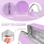 Lunch Bag for Women & Men Adult Insulated Lunch Box, Small Leakproof Cooler Food Lunch Containers Reusable High Capacity Lunch Tote Bags for Work, Travel, Outdoor (Purple)