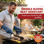 KITCHEN PERFECTION XL Silicone Griddle Gloves - Heat Resistant Oven Mitts | Waterproof, 5-Finger Design For A Better Grip, Best Griddle Grilling Accessories, Compatible with Blackstone, Weber & More