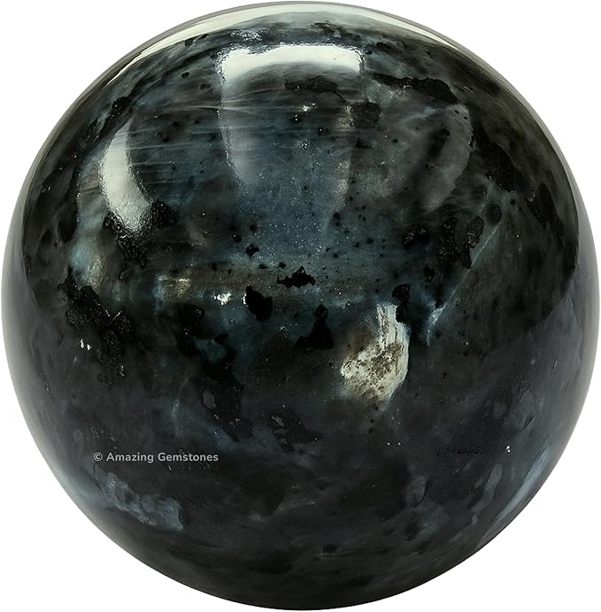 Amazing Gemstone Larvikite Crystal Ball with Stand - 2" Inches Crystal Sphere Meditation Balls for Witchcraft and Decorative Balls