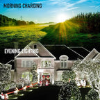 Dazzle Bright 2 Pack Total 400LED 132FT White Christmas Solar String Outdoor Lights, Solar Powered with 8 Modes Waterproof Fairy Lights for Bedroom Patio Garden Tree Party Yard Decoration