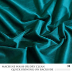 Teal Velvet Valances Waterfall Curtains W39 inches, 1 Panel | Luxury Victorian Valance Curtains for Kitchen, Dining Room, Privacy Thermal Insulated Curtain for Bedroom, Rod Pocket