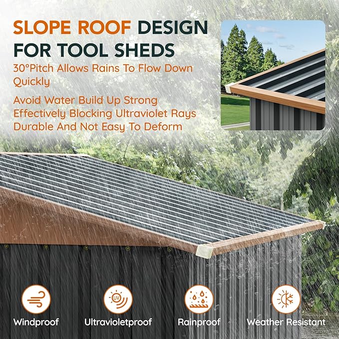 5x3FT Multi-Used Shed & Outdoor Storage Shed with Lockable Door, Compact Metal Tool Shed for Garden, Backyard, Patio, Utility, and Various Storage Shed(Matte Gray)