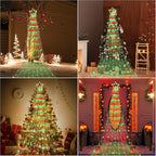 PUHONG Christmas Decoration Outdoor Star String Lights,320 LED Christmas Lights[8 Modes & Waterproof], Lighted Christmas Star for Halloween Xmas New Year Holiday (IronStar-Red+Green)