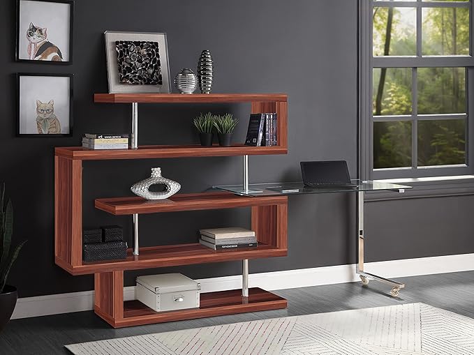 NicBex Kimberly-DW-00026-LWJ Home Office Desks, 55"x24"x54", Walnut