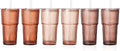 6PCS Venus Ribbed Glass Cups with Lids and Straws, 20oz Brown Vintage Drinking Glasses, Aesthetic Iced Coffee Cups, Glass Tumbler for Boba, Beer, Tea, Cocktails, Brown Ribbed Glassware Set (Venus-6)