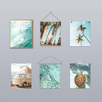 Laywhq Coastal Beach Wall Art Summer Ocean Surf Tropical Canvas Wall Decor Summer Nautical Palm Tree Turtle Surfboard Bus Room Paintings Prints Posters for Bedroom Living Room Set of 6 8x10in Unframed