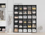 HOMIDEC Closet Organizers and Storage, 9 Cube Storage Organizer, Black | Portable Closet Organizer, Storage Cubes Shelves, for Bedroom, Kids Room, Bathroom, Wardrobe, Clothes Rack