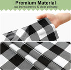 6 Packs Buffalo Disposable Table Cloth, 54 x 108 Inch Waterproof Plastic Tablecloth, Rectangle Black and White Checkered Table Covers for Picnic, Birthday, Party, Back to School