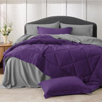 Bedsure Purple California King Comforter Set - 7 Pieces Reversible Bed Set Bed in a Bag California King with Comforters, Sheets, Pillowcases & Shams, California King Bedding Sets