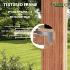 14' X 20' Hardtop Gazebo Outdoor Aluminum Patio Gazebo Double Roof Galvanized Steel Canopy Wooden Finish Coated with Netting and Curtains for Garden, Backyard,Deck and Lawns
