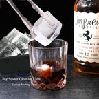 Bangp Crystal Clear Ice Cube Maker with Reusable Ice Storage Bag | Clear Ice Cube Mold with Lid Makes 8 Large 2" Square Pure Ice Cubes for Whiskey,Cocktails & Drinks,Whiskey Gifts for Men