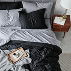 Bedsure Black California King 7 Pieces Reversible Bed Set Bed in a Bag with Comforters, Sheets, Pillowcases & Shams, Bedding Sets
