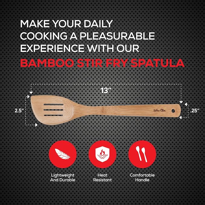 Helen’s Asian Kitchen Slotted Spatula, Natural Bamboo, 13-Inch