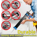 PRO Sausage Caulk Gun Kit Heavy Duty Silicone Sausage Gun Thrust Ratio 25:1 No-drip Rotating 600ml/20 oz Aluminum Tube Barrel and Caulking Tools,Sealant Grout Scraper For Kitchen Bathroom Sink Joint