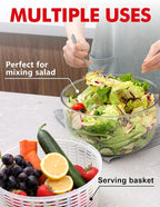 Geedel Large Salad Spinner, 4.5QT Lettuce Dryer for Greens, Fruits, Veggies | Lettuce Spinner with Enhanced Ergonomic Crank, Fast Drying, Sturdy Bowl, 360° Non-Slip Silicone Base, No BPA, Dishwasher safe