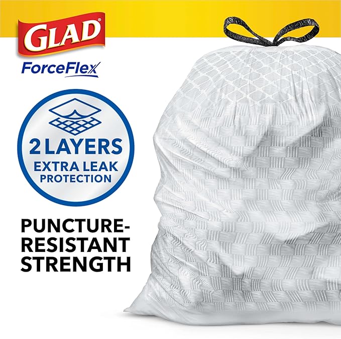 Glad ForceFlex Tall Kitchen Trash Bags, 13 Gal, Pine-Sol Original, 110 Ct (Package May Vary)