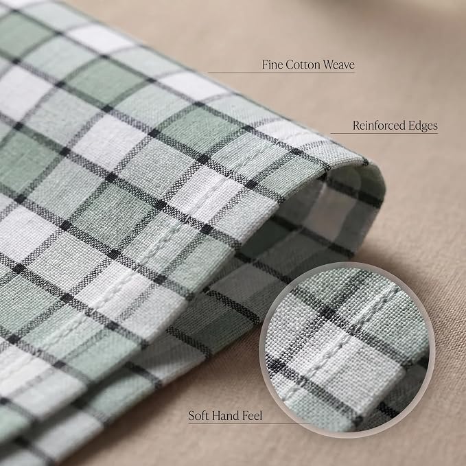 Urban Villa Cloth Napkins Cotton 20x20 (Set of 12) Majestic Checks