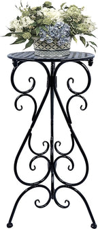 Metal Plant Stand Indoor Outdoor, Single Flower Pot Stands 22.5 Inch Tall, Planter Pedestal Holder for Patio Corner Garden Porch Farmhouse, Black(1 Pack)