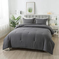 Dark Gray Comforter Set Twin, Solid Grey Down Alternative Bedding Comforter Set, Breathable Fluffy Microfiber Comforter Twin Size (68"x90") for All Seasons with Pillowcase…