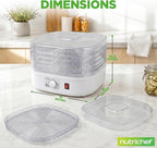 Nutrichef Food Dehydrator Machine | Dehydrates Beef Jerky, Meat, Food, Fruit, Vegetables & Dog Treats | Great For At Home Use | High-Heat Circulation for Even Dehydration | 5 Easy to Clean Trays