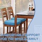 BUYUE Thickened 2.5" Friendly Woven Fabric Dining Chair Cushion, U-Shape High Density Foam Comfortable Chair Pad for Kitchen, Slip Resistant Indoor Seat Cushion (1 Piece, Light Blue)
