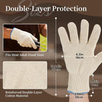 Hovico Heat Resistant Oven Gloves, Ove Glove BBQ Gloves Heat Resistant Cooking Oven Mitts with Fingers Grilling Glove, Full Hand Protection, Grill Gloves for Outdoor Hot Food Handling (Set of 2)
