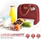 Lunch Bag for Women & Men Adult Insulated Lunch Box, Small Leakproof Cooler Food Lunch Containers Reusable High Capacity Lunch Tote Bags for Work, Travel, Outdoor - Wine Red