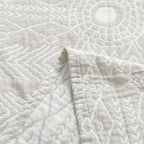 JINCHAN Boho 100% Cotton Muslin Blanket 3-Layer Queen Size 80x90 Inches Geometric Light Grey Lightweight Reversible Soft Comfy Throw for Couch Sofa Bed Coverlet Quilt Large Blanket Bedroom All Seasons