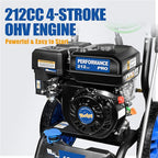 TOOLCY Gas Pressure Washer 3400 PSI & 2.8 GPM Max, High-Powered 212cc Engine, Enhanced Pump, 50FT Pressure Hose, Onboard Soap Tank, Foldable Handle, Kink-Less Swivel Spray Gun & 5 Nozzle Tips